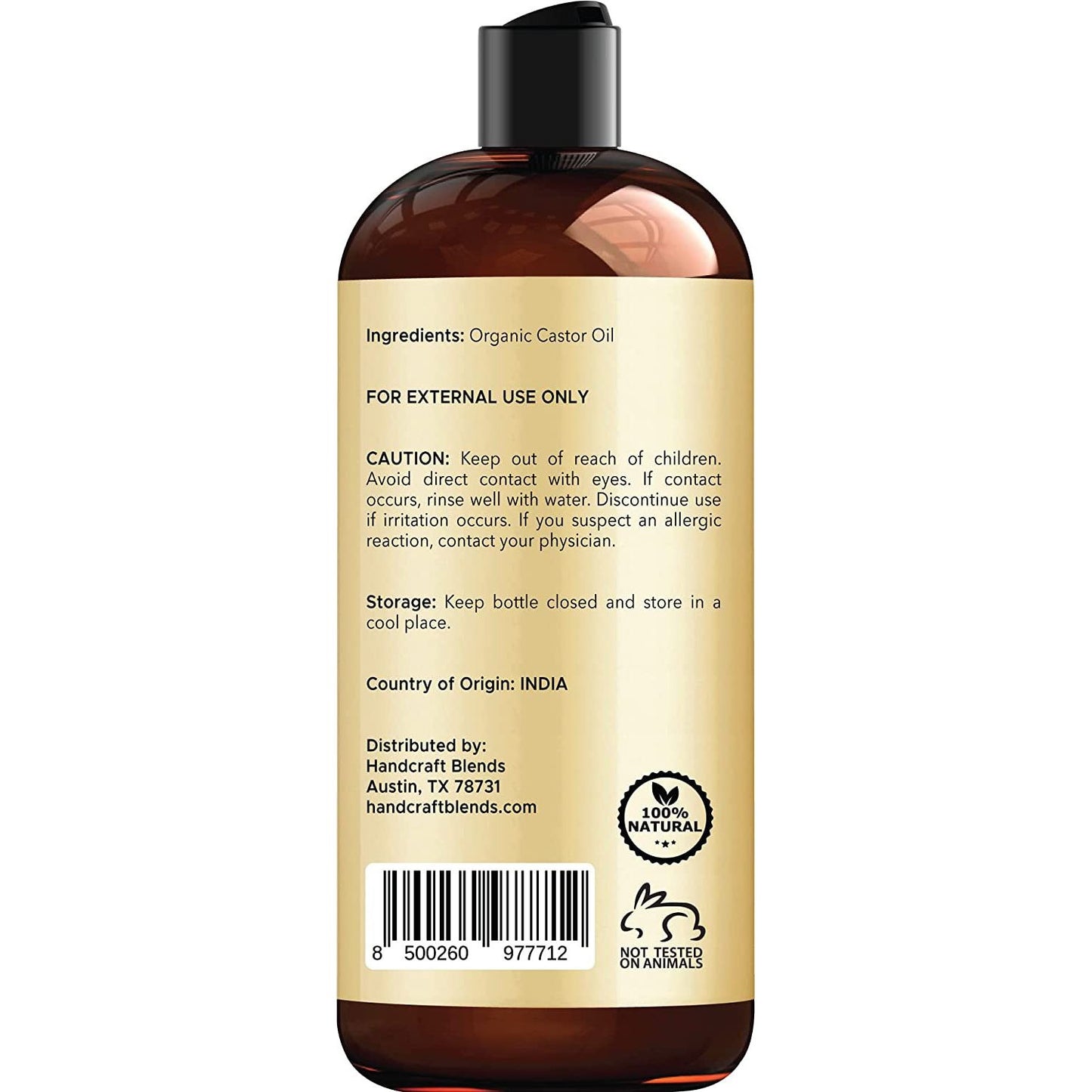 Organic Castor Oil - 16 Fl Oz - 100% Pure and Natural - Premium Grade Carrier Oil for Hair Growth, Eyelashes and Eyebrows - Hair and Body - Expeller-Pressed & Hexane-Free